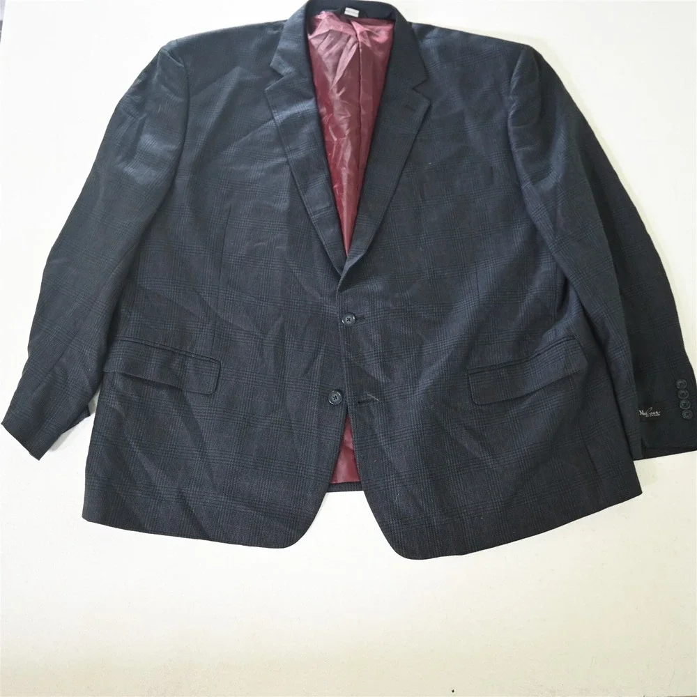 CM Silver 56R Dark Blue Glenn Check Mens Blazer Suit Jacket Sport Coat